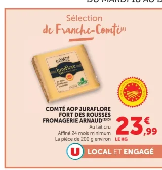 Comté AOP Juraflore Fort des Rousses Fromagerie Arnaud