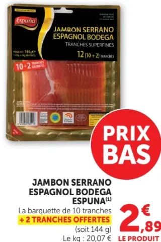 Jambon Serrano Espagnol Bodega Espuna