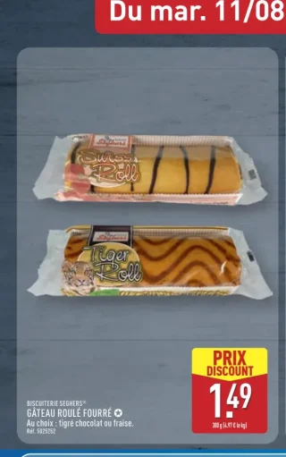 Gâteau roulé fourré Biscuiterie Seghers