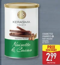 Kerasma Cigarettes Fourrées Goût chocolat noisette