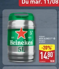 Bière Blonde Heineken Fût de 5 L