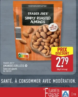 Trader Joe's® Amandes Grillées Sans sel ajouté