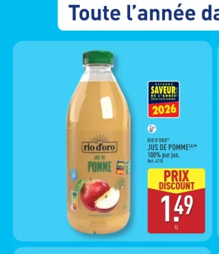 Rio d'Oro Jus de Pomme 100% pur jus