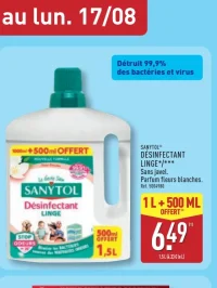 SANYTOL® DÉSINFECTANT LINGE*/*** Parfum fleurs blanches