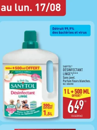 SANYTOL® DÉSINFECTANT LINGE*/*** Parfum fleurs blanches