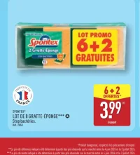 SPONTEX® LOT DE 8 GRATTE-ÉPONGE*** Stop bactéries
