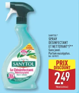 Sanytol Spray Désinfectant Et Nettoyant Parfum Eucalyptus