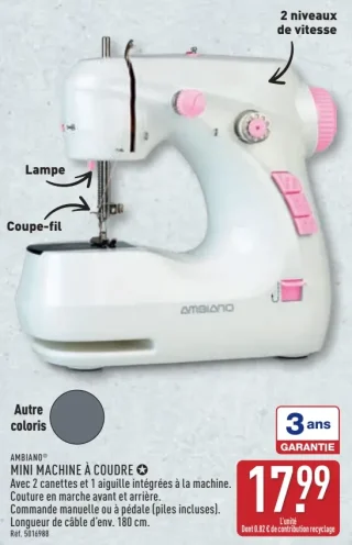 AMBIANO Mini machine à coudre