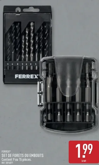 Ferrex Set de forets ou embouts