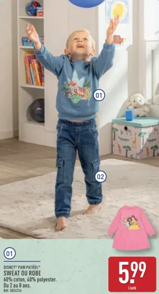 Sweat ou robe enfant Disney Paw Patrol