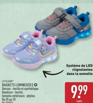Baskets lumineuses enfant Lily & Dan