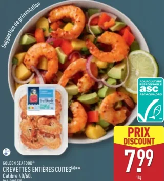 Golden Seafood Crevettes Entières Cuites