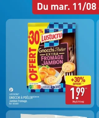 Lustucru Gnocchi à Poêler Extra Fromage Jambon