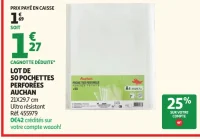 Lot de 50 pochettes perforées Auchan