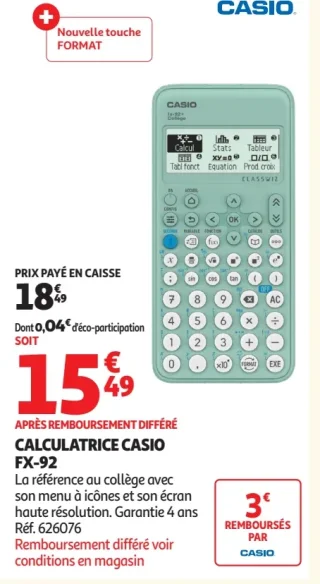 CALCULATRICE CASIO FX-92