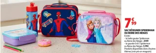 SAC DÉJEUNER SPIDERMAN OU REINE DES NEIGES