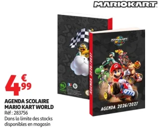 Agenda scolaire Mario Kart World