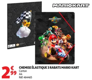 Chemise élastique 3 rabats Mario Kart