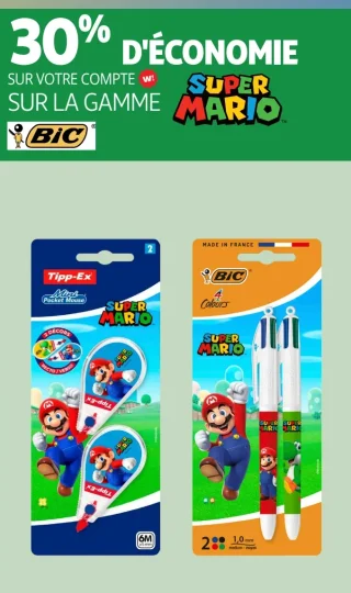 Gamme d'écriture et correction Bic / Super Mario