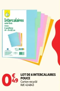Lot de 6 intercalaires Pouce