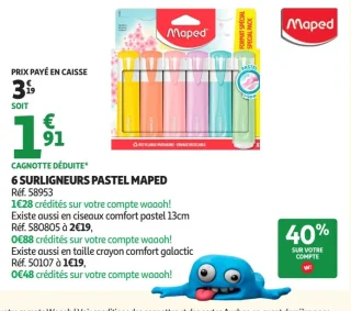 6 surligneurs pastel Maped