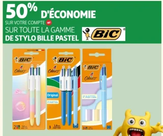 Toute la gamme de stylo bille pastel Bic