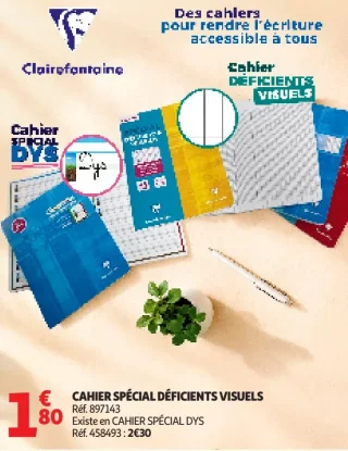 Cahier Spécial Déficients Visuels Clairefontaine