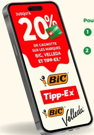 Produits des marques BIC, Tipp-Ex et Velleda