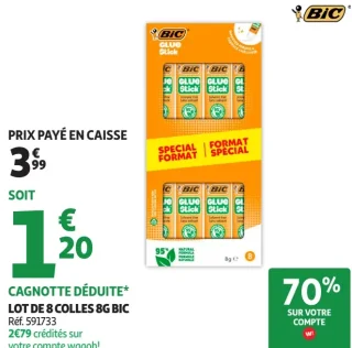 Lot de 8 Colles 8g BIC