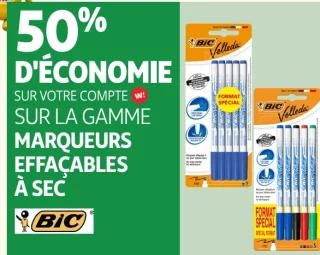 GAMME MARQUEURS EFFACABLES À SEC BIC Velleda