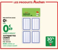 32 Étiquettes Lignées Auchan