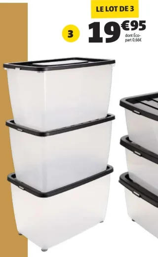 3 box dessous de lit 46L