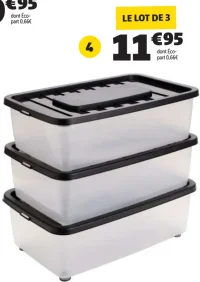 3 box dessous de lit 25L