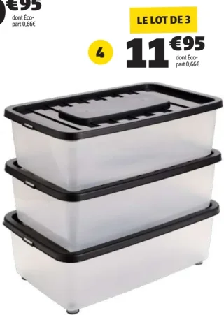 3 box dessous de lit 25L