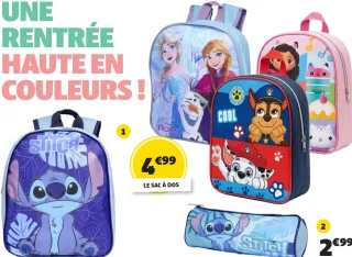 Sac à dos licence (Stitch, Reine des Neiges, Pat' Patrouille ou Gabby's Dollhouse)