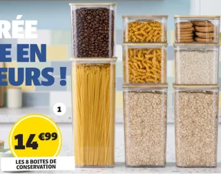8 Boîtes de conservation en bambou, silicone et plastique