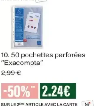 50 pochettes perforées Exacompta