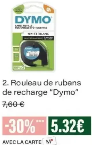 Rouleau de rubans de recharge "Dymo"