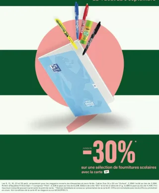Sélection de fournitures scolaires (Cahier Oxford, Stylos Pilot, Colle BIC)
