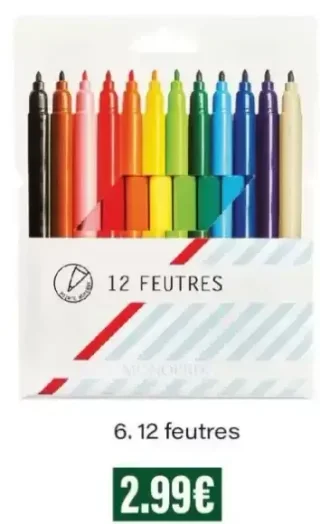 12 feutres Monoprix