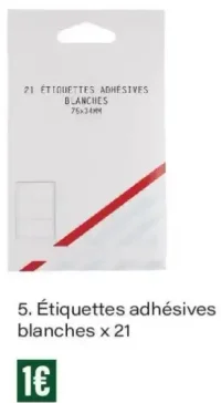 Monoprix Étiquettes adhésives blanches x 21