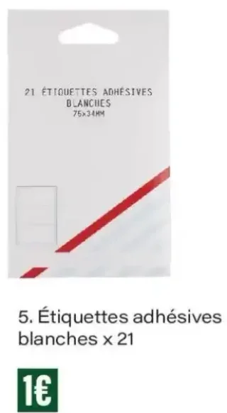 Monoprix Étiquettes adhésives blanches x 21