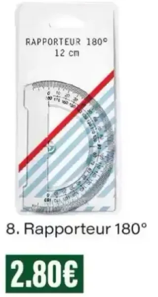 Monoprix Rapporteur 180° 12 cm