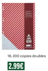 200 copies doubles Monoprix