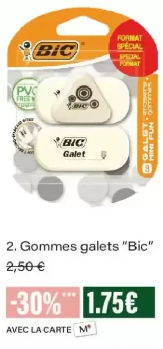 Gommes galets "Bic"