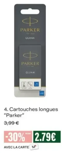 Cartouches longues "Parker"