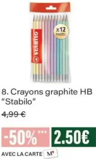 Crayons graphite HB "Stabilo"