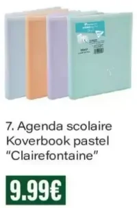 Agenda scolaire Koverbook pastel "Clairefontaine"