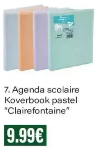 Agenda scolaire Koverbook pastel "Clairefontaine"