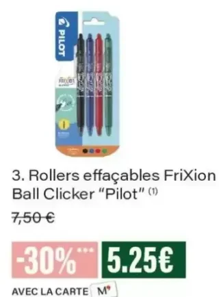 Rollers effaçables FriXion Ball Clicker Pilot